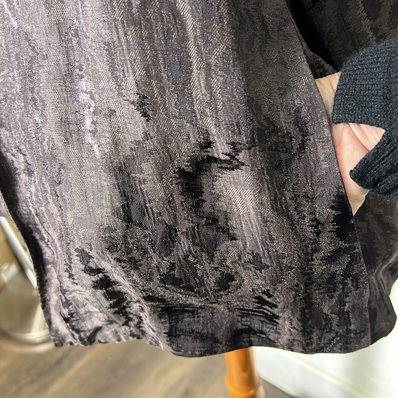 Eileen Fisher Women Brown Open Front Lagenlook Silk Blend Dinner Jacket Size 1X - Picture 3 of 8